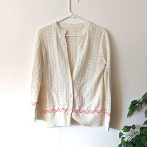 Cream Vintage Crochet Lace Cardigan